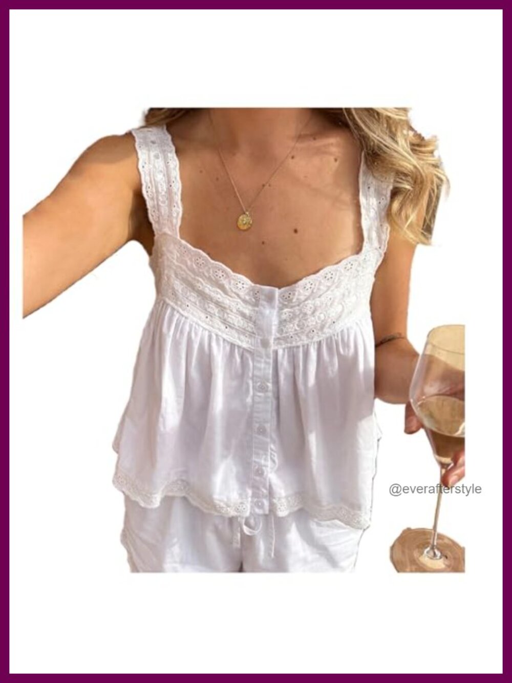 Women Y2K Lace Trim Tie Up Button Front Crop Tank Top Sleeveless